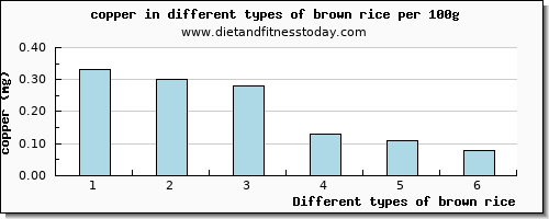 brown rice copper per 100g